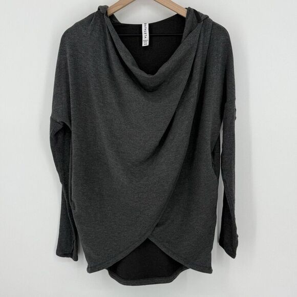Athleta Tops - Athleta Dark Gray Purana Wrap Sweater Slouchy Sz 2XS Hoodie